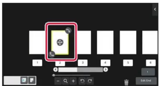 Screenshot of a software interface with a highlighted selection box and UI elements, showing numbered panels and buttons.