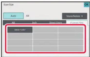 Scan Size Auto A4 Store/Delete → All Inch Direct Ferry Custom Size X420 Y297