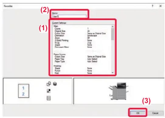 (2) (1) Current Settings: Main Copies Original Size Output Size Orientation Down 2-Sided Framing N-Up Stable Transmittent Radius Paper Type Paper Shape Paper Type Printing Stack Punch Fold 1 2 3 Same as Original Size Auto Select Auto Select None None None None None None None None None None None None…