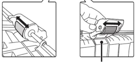 Two technical diagrams showing a mechanical component being inserted into a cable, with no visible text or symbols.
