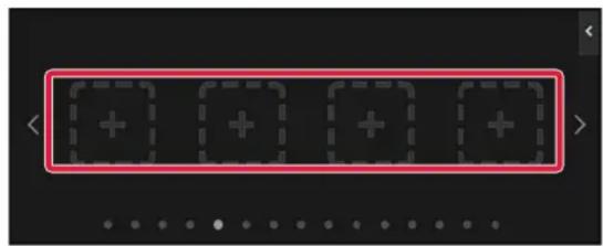 Pure graphical interface element with a red border and grid of plus signs, no text or symbols present.
