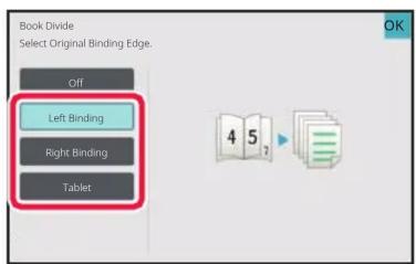 Book Divide Select Original Binding Edge. Off Left Binding Right Binding Tablet