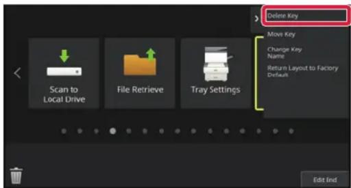 Delete Key Move Key Change Key Name Return Layout to Factory Default Scan to Local Drive File Retrieve Tray Settings Edit Ind