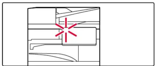 Pure technical diagram showing a cross-shaped component with red starburst marks, no text or symbols present