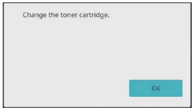 Change the toner cartridge. OK