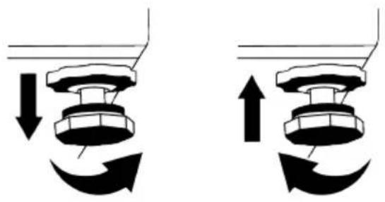 Pure mechanical diagram showing two configurations of a valve or pump mechanism with directional arrows indicating motion (no text or symbols)