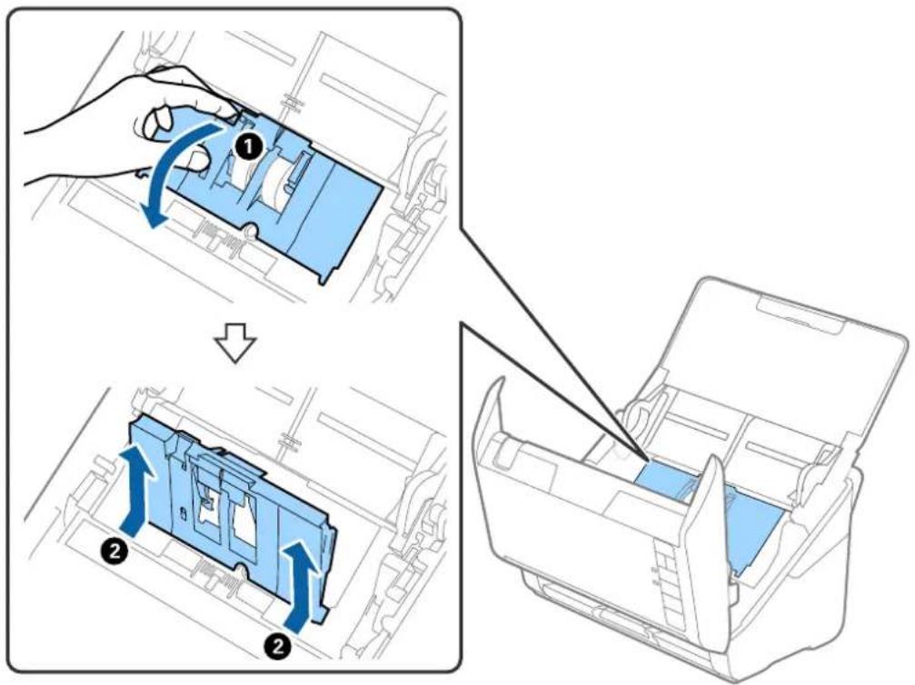 Diagram illustrating the step-by-step assembly of a printer's internal structure, showing component disassembly and reassembly.