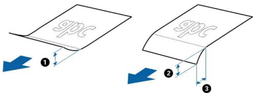 Diagram illustrating three-step folding or cutting process with labeled steps 1, 2, and 3, showing structural changes in a folded paper sheet.