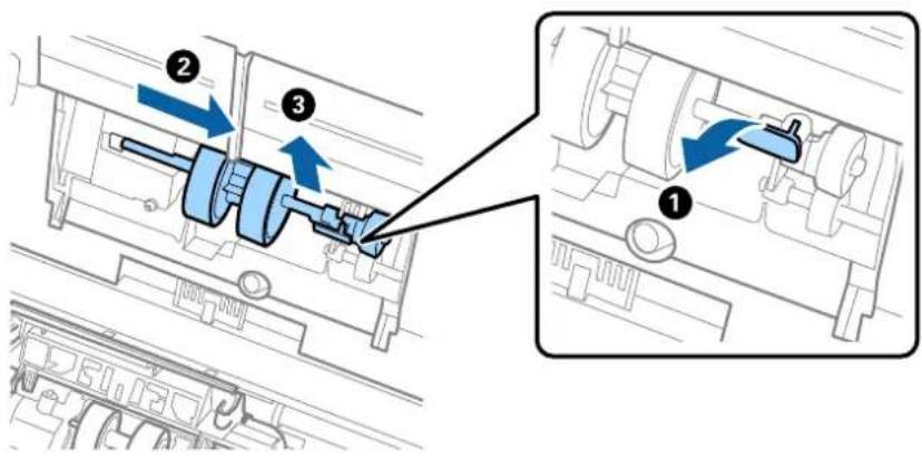Technical diagram showing mechanical assembly with numbered components and directional arrows indicating motion or flow.