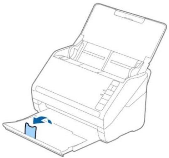 Line drawing of a printer with paper feed and paper outlet, showing internal structure without any text or symbols