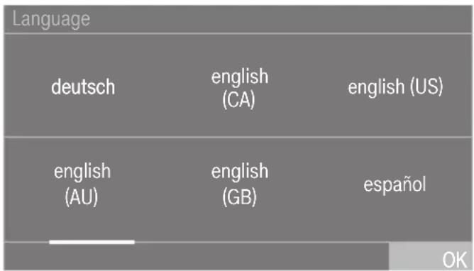 Language deutsch english (CA) english (US) english (AU) english (GB) español OK