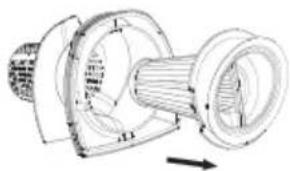 Technical line drawing of a mechanical component with no visible text or symbols