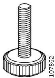 Technical line drawing of a mechanical component with threaded shaft and flanged base (no text or symbols)
