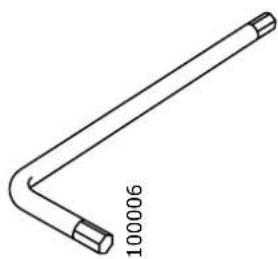 Line drawing of a bent pipe or rod with a small cylindrical end (no text or symbols)