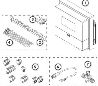 Diagram showing exploded view of electrical connector components with numbered labels