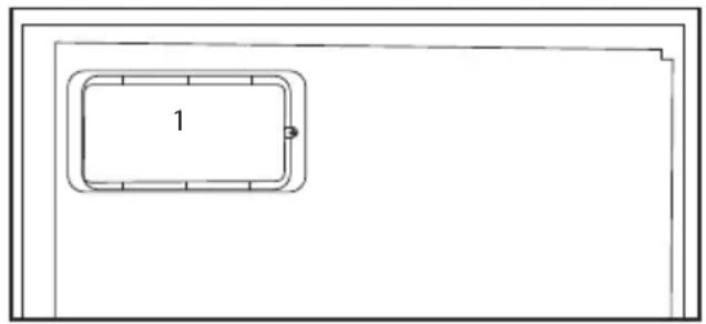 Simple line drawing of a rectangular frame with a numbered label '1' inside (no text or symbols beyond the label)