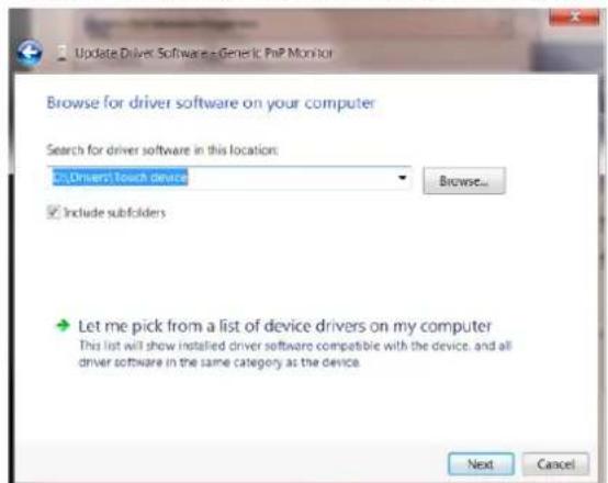 Update Driver Software - Generic PnP Monitor. Browse for driver software on your computer. Search for driver software in this location: Drivers Touch device. Include subfolders. Let me pick from a list of device drivers on my computer. This list will show installed driver software compatible with th…