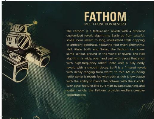 FATHOM RÉVERBÉRATION MULTIFONCTION. Le Fathom est une réverbération riche en fonctionnalités avec 4 algorithmes de réverbération personnalisés différents. Passez facilement d'une réverbération de petite pièce de bon goût à de longues traînées modulées dégoulinant d'ambiance. Avec quatre algorithmes…