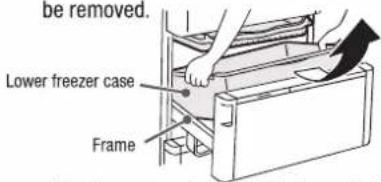 be removed. Lower freezer case Frame