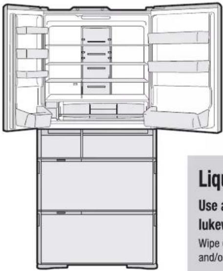 Liqu Use a lukey Wipe and/or