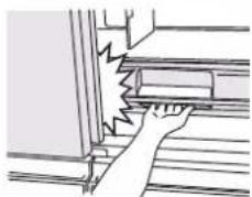 Hand placing a wooden plank into a staircase (no text or symbols visible)