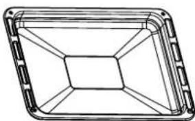 Pure geometric diagram of a rectangular frame with internal diagonal lines, no text or symbols.