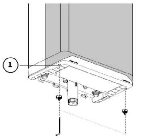 Technical diagram showing a mechanical assembly with labeled components and directional arrows