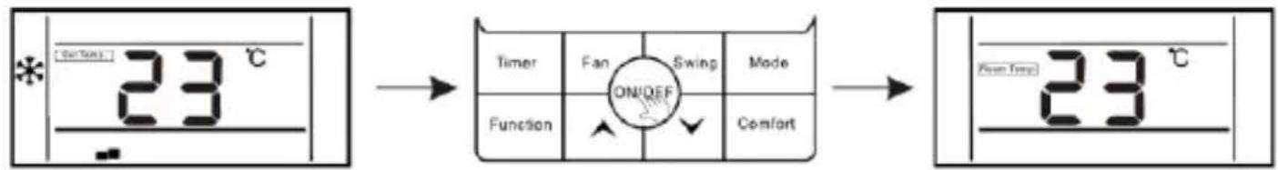 23 °C Timer Fan Swing Mode Function ON/DEF Comfort 23 °C