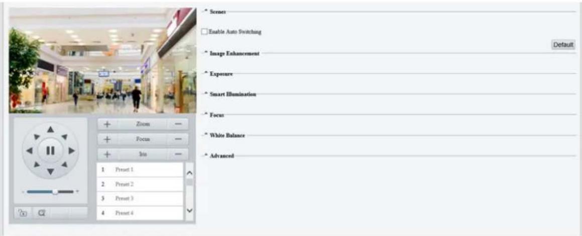Scenes Enable Auto Switching Image Enhancement Exposure Smart Illumination Focus White Balance Advanced