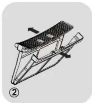 Mechanical device diagram showing a lever mechanism with arrows indicating motion (no text or symbols)