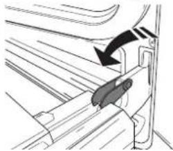 Diagram of a mechanical assembly with a black arrow indicating direction (no text or symbols present)