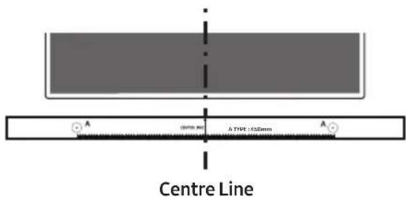 Centre line. A. CUTTER RED. A TYPE: 600mm. A