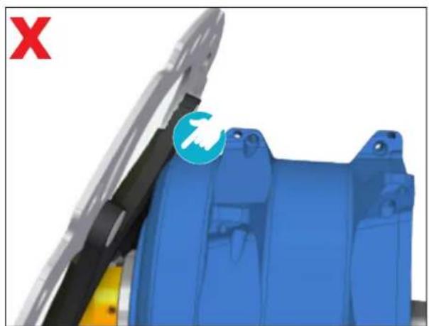 3D mechanical component with blue housing and a pliers, no visible text or symbols