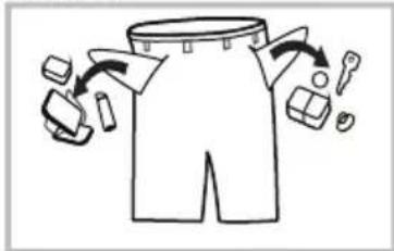 Diagram illustrating the process of clothing turnover with labeled parts and directional arrows indicating movement.