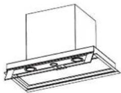 Technical line drawing of a mechanical assembly with mounting bracket (no text or symbols)