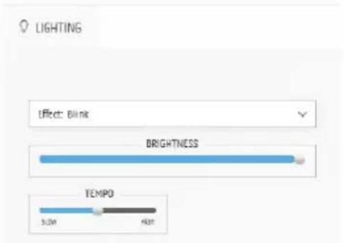 LIGHTING Effect: Blink BRIGHTNESS TEMPD 5.0M High