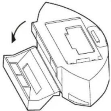 Technical line drawing of a mechanical component with an arrow indicating rotation (no text or symbols).