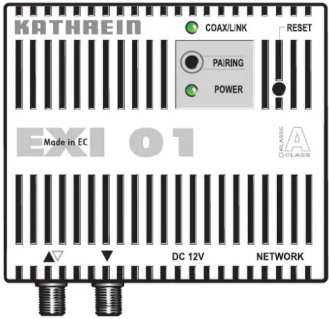KATHREIN COAX/LINK RESET PAIRING POWER Made in EC 01 KLASSE A CLASS DC 12V NETWORK