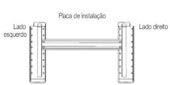 Placa de instalação Lado esquerdo Lado direito