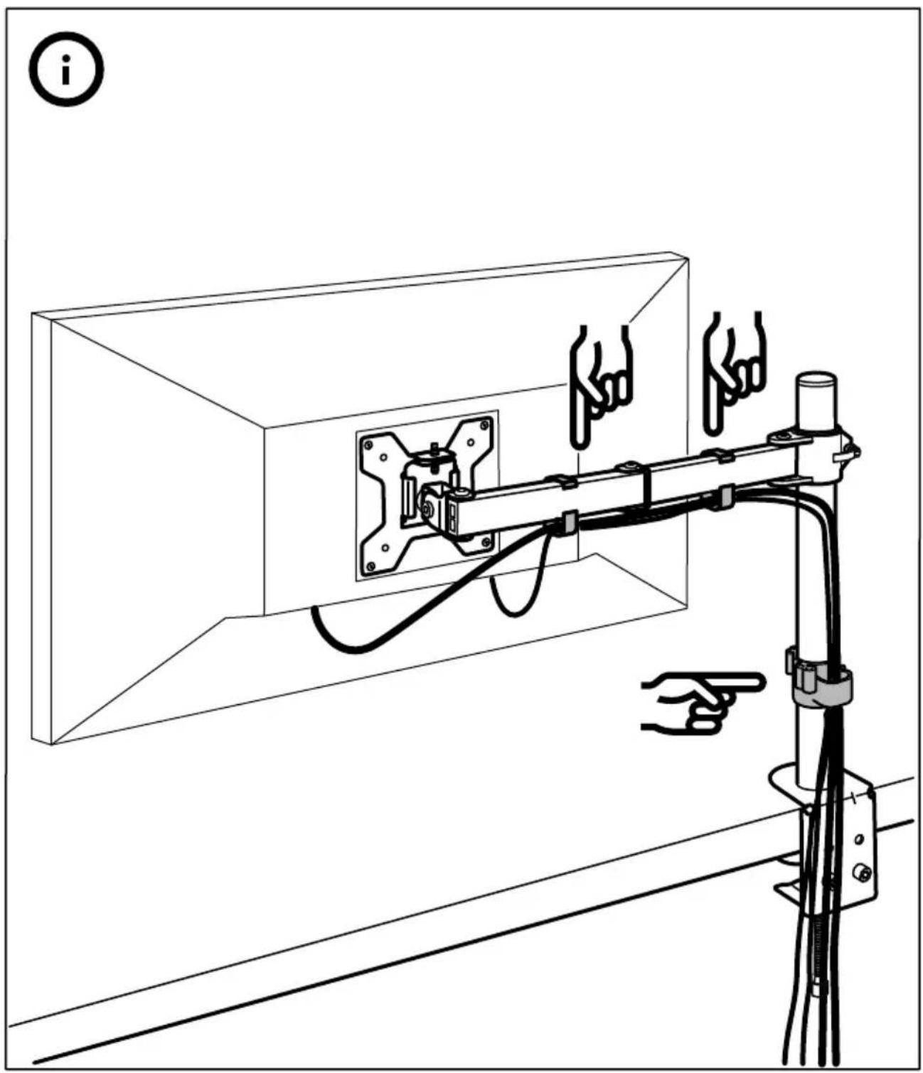 Technical diagram showing a mechanical assembly with labeled components and directional arrows, including a hand pointer and wiring.