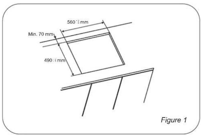 560 ± 2 mm Min. 70 mm 490 ± 3 mm Şekil 1