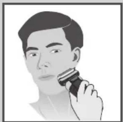 Illustration of a person using a radial tool to clean their face (no text or symbols)