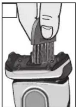 Close-up of a hand using a tool to press or install a mechanical component (no visible text or symbols)