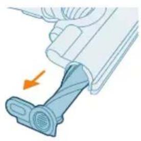 Diagram of a mechanical component with an arrow indicating direction, no visible text or symbols.