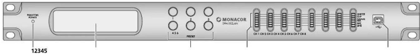 PHANTOM POINT1 12345 MONACOR DMMSSZAN 1 2 3 4 5 6 PRESER CH1 CH2 CH3 CH4 CH5 CH6 CH7 CH8 I/O CLIP CLIP LIFE WATER CLIP CLIP LIFE