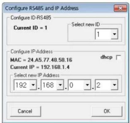 Monacor DRM-882WPX - ID oder IP-Adresse einstellen - 1