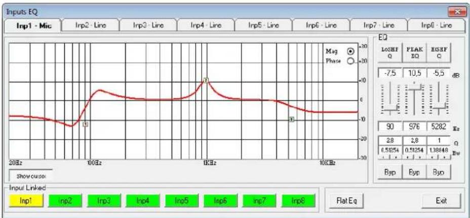 | Frequency | Value | | --------- | ----- | | 20Hz | -10 | | 100Hz | -5 | | 1KHz | 5 | | 10KHz | -10 |