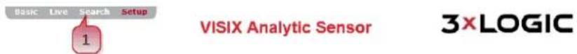 Basic Live Search Setup VISIX Analytic Sensor 3xLOGIC