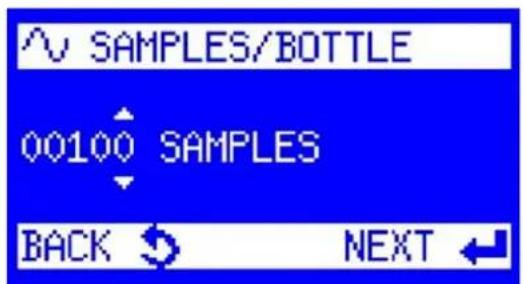 SAMPLES/BOTTLE 00100 SAMPLES BACK NEXT