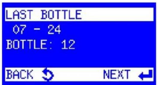 LAST BOTTLE 07 - 24 BOTTLE: 12 BACK ↕ NEXT ←